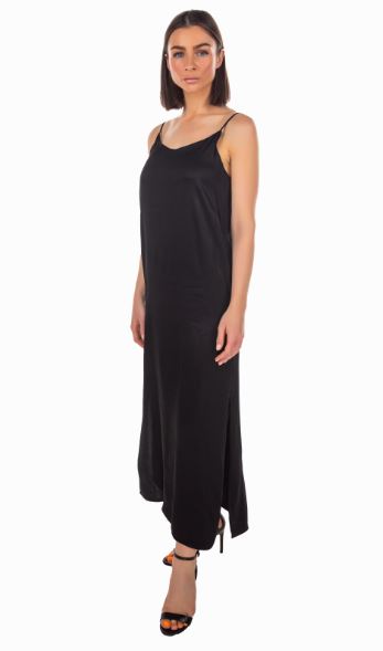 SATIN DRESS - BLACK