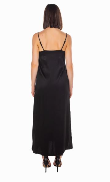 SATIN DRESS - BLACK