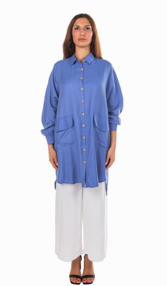 TUNIC SHIRT / DRESS - BLUE