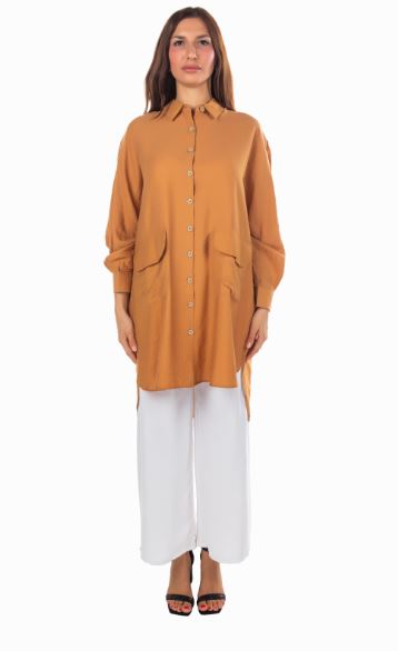 TUNIC SHIRT / DRESS - CINNAMON