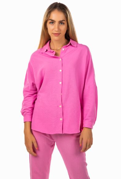 LADIES COTTON SHIRT - PINK