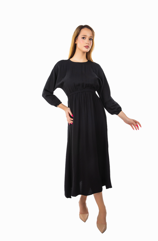 BASIC MODEST SUMMER DRESS IN BLACK