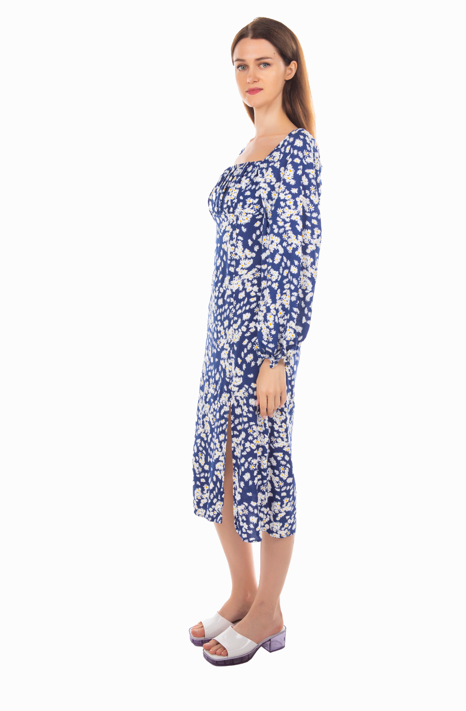 VISCOSE ELIZABETH DRESS IN NAVY