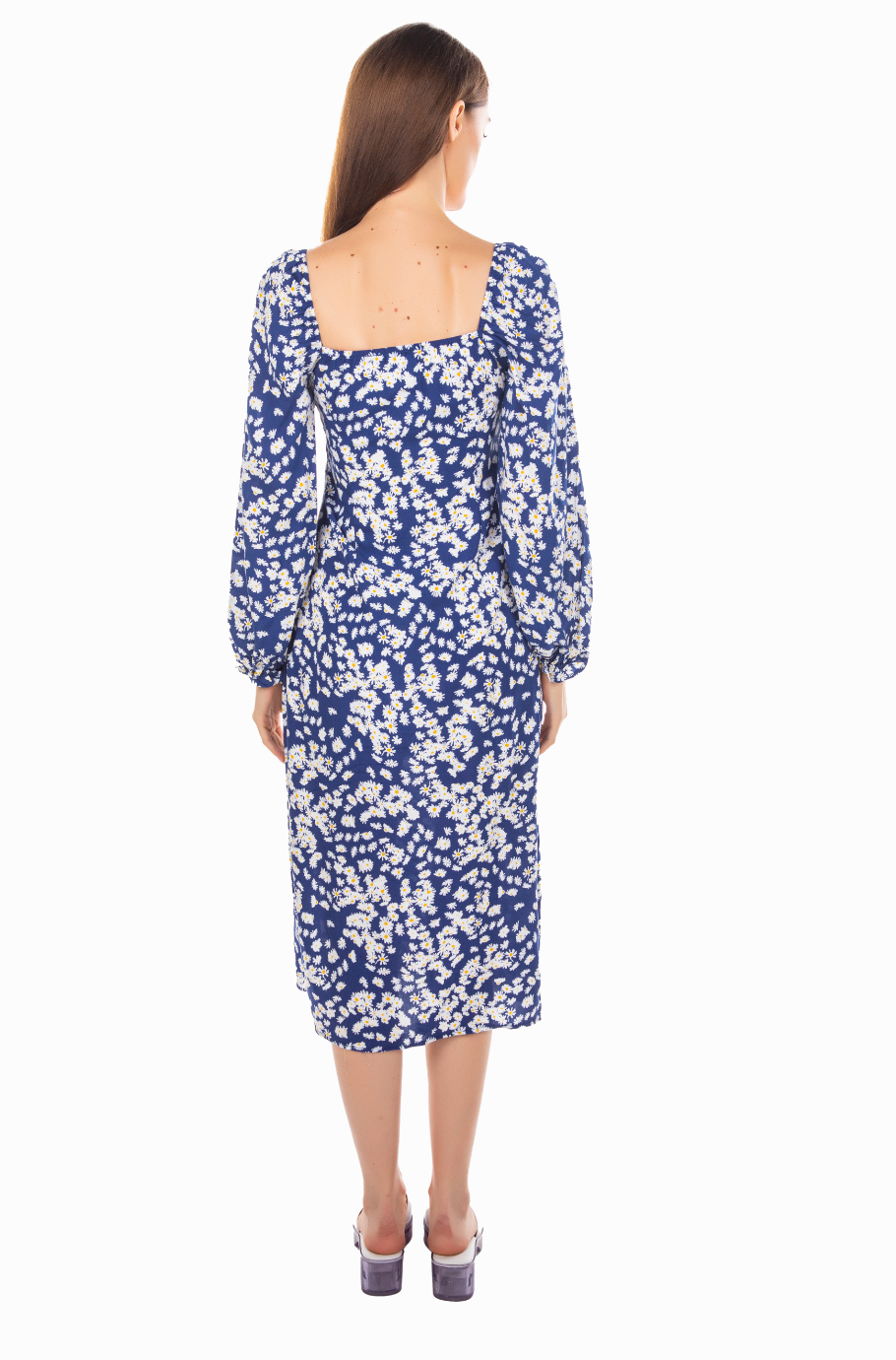 VISCOSE ELIZABETH DRESS IN NAVY