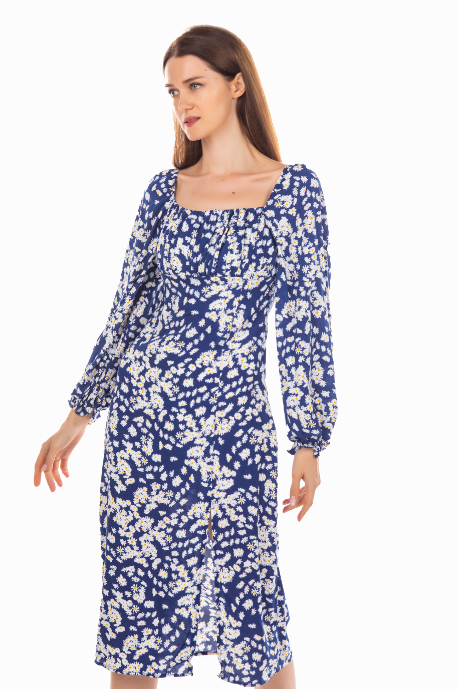 VISCOSE ELIZABETH DRESS IN NAVY